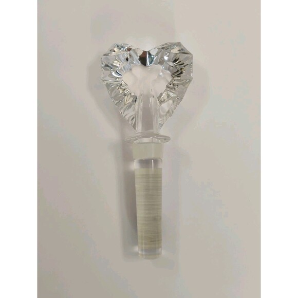 Mikasa Lead Crystal Venus Heart Faceted Clear Glass Wine Bottle Stopper - Picture 14 of 14